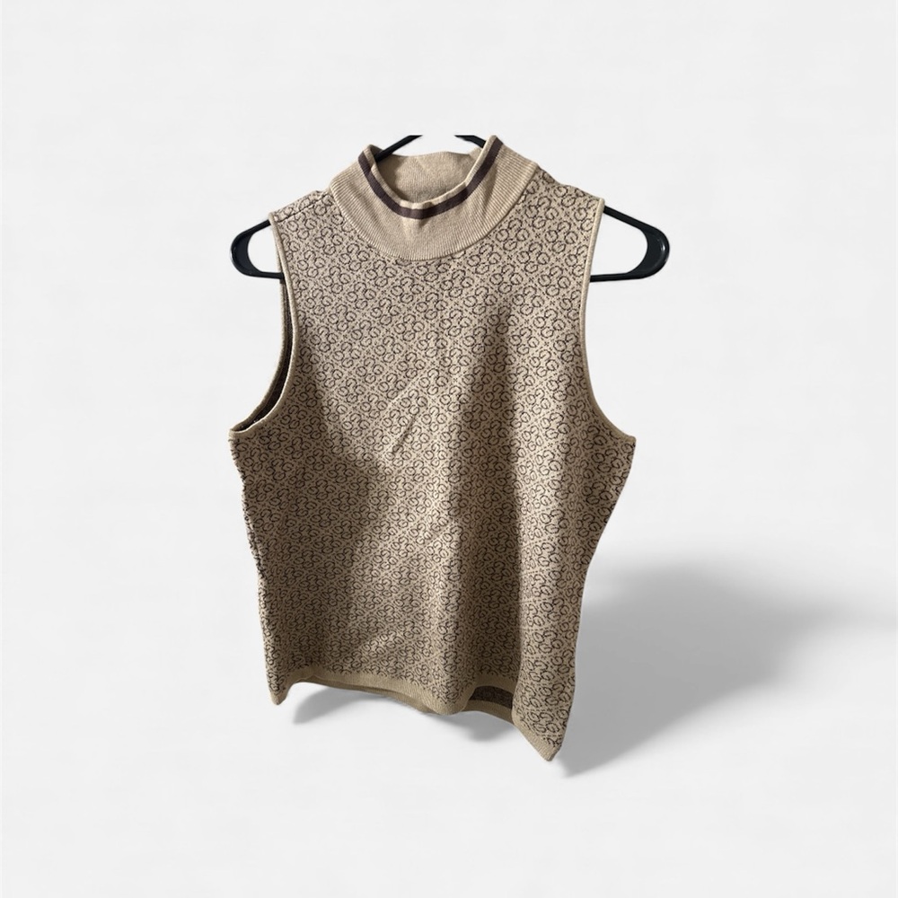 Guess Tan Patterned Tank Top Lola sweater coffee and travertine